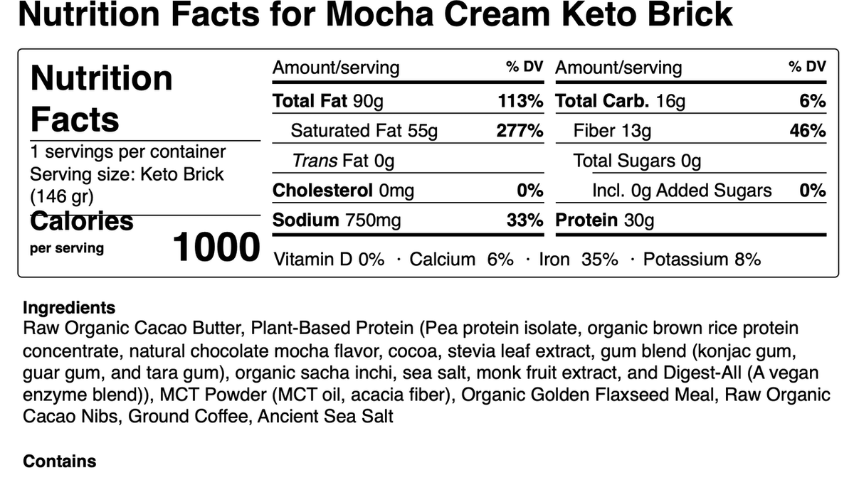 Mocha Cream Keto Brick